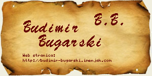 Budimir Bugarski vizit kartica